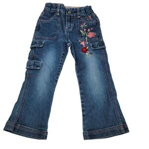 Toddler Jeans 4T Levi's Red Tab Embroidered Floral Detail Adjustable Waist
